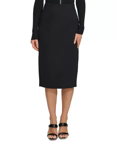 Pull-On Pencil Skirt - Black - 1