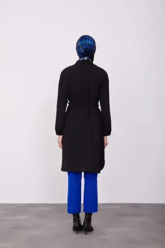 Lastikli kamarli tunika 23k4701 Siyah-SIYOH - 5