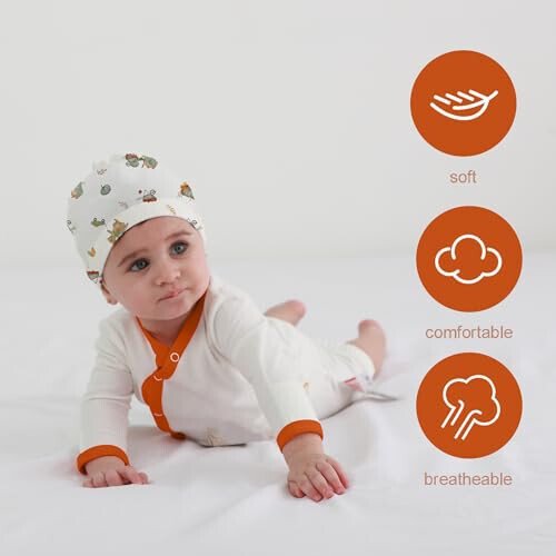 LAT LEE AND TOWN Newborn Baby Cotton Sleeper Gown Set Long Sleeve Nightgown with Hat Sleep Sack Unisex (rabbit, M) - 25