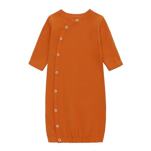 LAT LEE AND TOWN Yangi tug'ilgan chaqaloq uchun paxtadan tikilgan uxlash liboslari to'plami, uzun yengli tunika, shlyapa va uxlash xalati, unisex (quyon, M) - 7