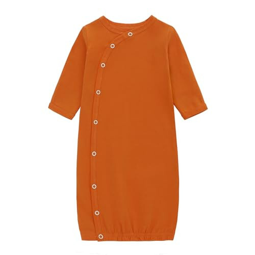 LAT LEE AND TOWN Yangi tug'ilgan chaqaloq uchun paxtadan tikilgan uxlash liboslari to'plami, uzun yengli tunika, shlyapa va uxlash xalati, unisex (quyon, M) - 7