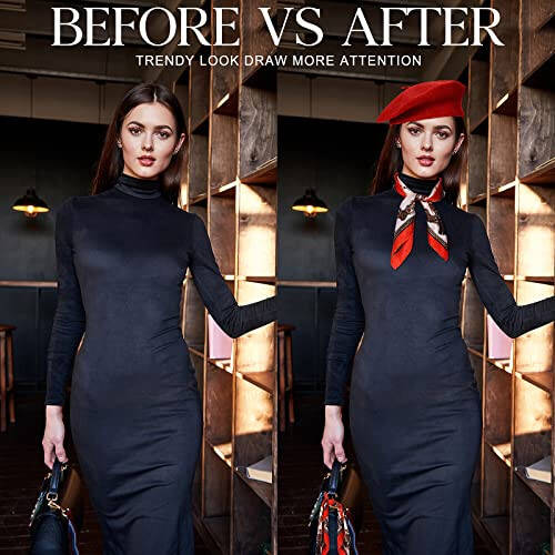 16 Pieces Wool Beret Hat for Women French Artist Beanie Beret with Silky Scarf Set for Women Girls Spring Summer, One Size - 7