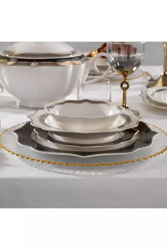 Launa 60 dona 12 kishilik chinni ovqat to'plami - 2