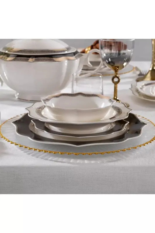 Launa 60 Pc. 12 Person Porcelain Dinner Set - 2