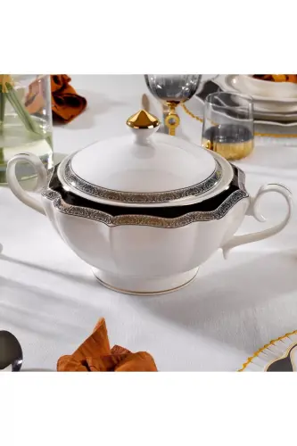 Launa 60 Pc. 12 Person Porcelain Dinner Set - 4