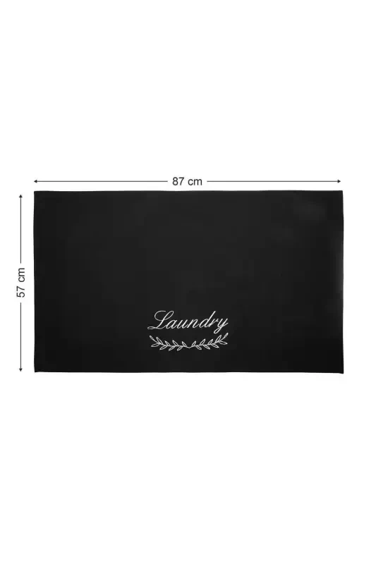 Laundry Machine Cover Embroidered Waterproof Fabric Black Color-BLACK - 3