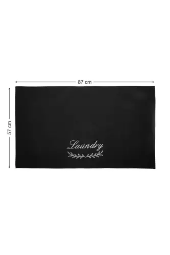Laundry Machine Cover Embroidered Waterproof Fabric Black Color-BLACK - 3