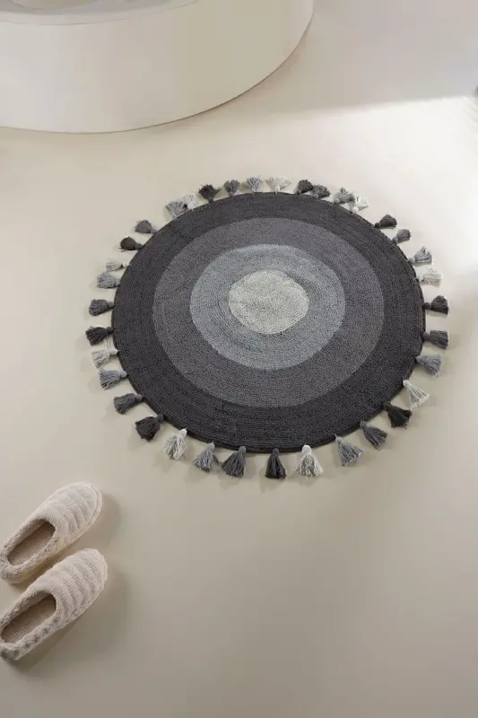 Laura 100% Cotton Bath Mat Black 100x100-Black - 1