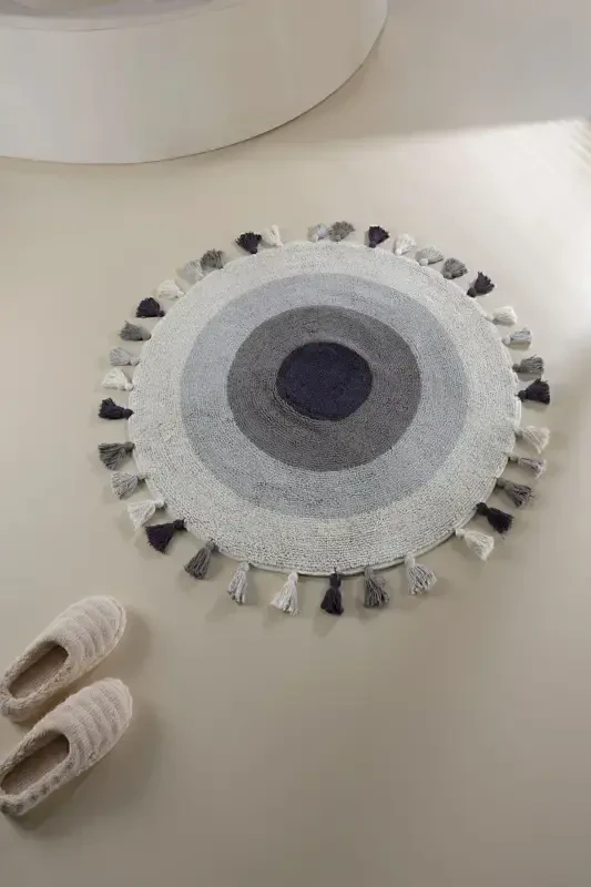 Laura %100 Pamuk Banyo Paspası Ekru 100x100-Ekru - İRYA