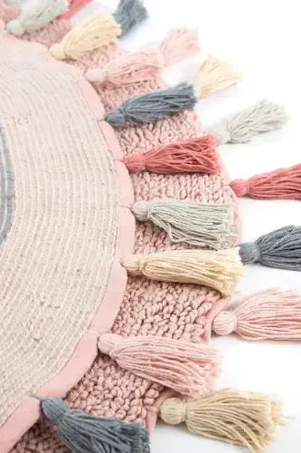 Laura %100 Pamuk Banyo Paspası Pembe 100x100-Pembe - İRYA (1)