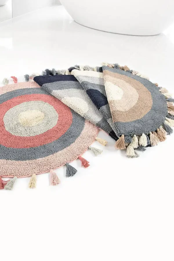 Лаура 100% хлопковый коврик для ванной бежевый 100x100 - 5