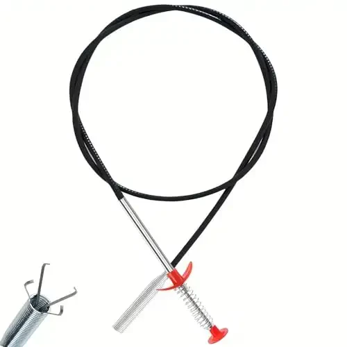 Drain Snake, Drain Clog Remover - Gutter Cleaning Tools Drain Cleaner for Toilet Sewer Shower Kitchen Bathroom Tub Clogged Drains Opener Cleaning Tool, Flexible Grabber Claw Pick Up Reacher (63 inch) 
