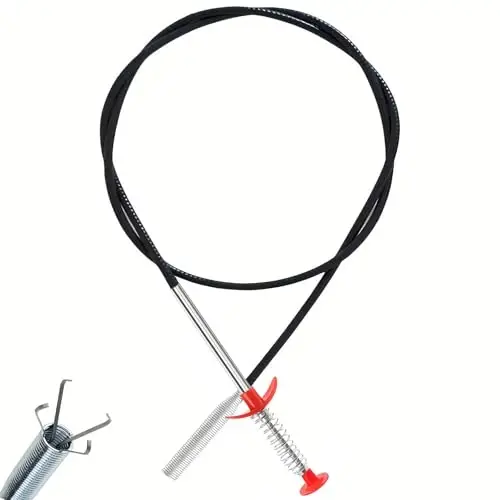 Drain Snake, Drain Clog Remover - Gutter Cleaning Tools Drain Cleaner for Toilet Sewer Shower Kitchen Bathroom Tub Clogged Drains Opener Cleaning Tool, Flexible Grabber Claw Pick Up Reacher (63 inch) - 1