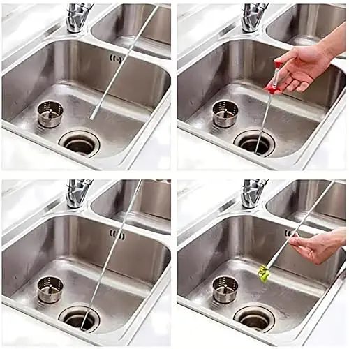 Drain Snake, Drain Clog Remover - Gutter Cleaning Tools Drain Cleaner for Toilet Sewer Shower Kitchen Bathroom Tub Clogged Drains Opener Cleaning Tool, Flexible Grabber Claw Pick Up Reacher (63 inch) - 4