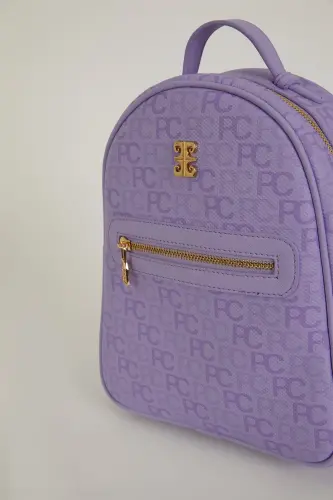 Lavanta Tramlı Alfabe Kadın Sırt Çantası 05PO22Y1541-Tramlı Alfabe Lavanta - 3