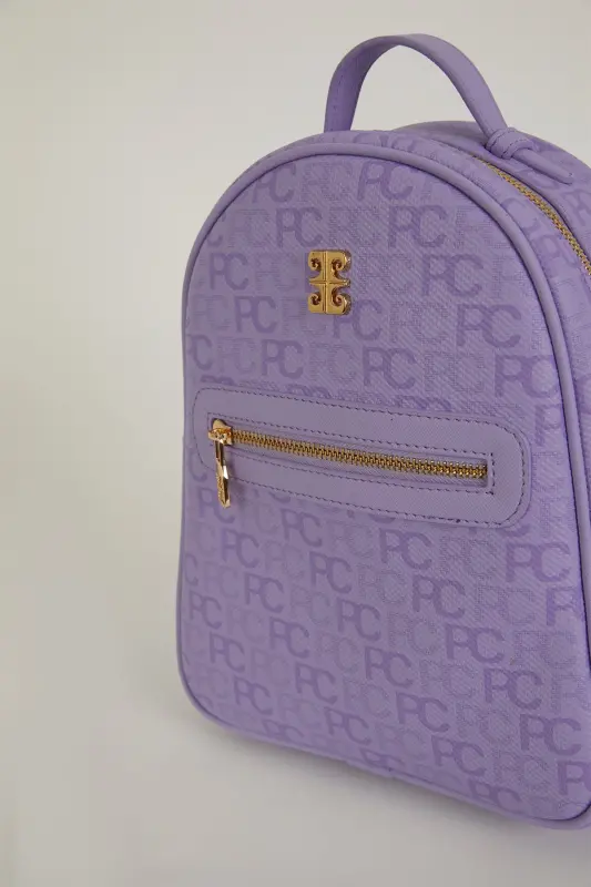 Lavanta Tramlı Alfabe Kadın Sırt Çantası 05PO22Y1541-Tramlı Alfabe Lavanta - 3