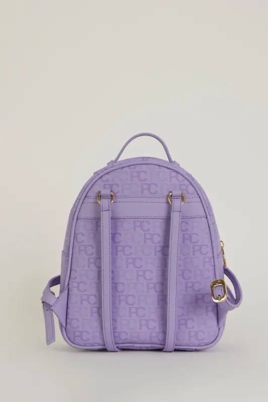 Lavanta Tramlı Alfabe Kadın Sırt Çantası 05PO22Y1541-Tramlı Alfabe Lavanta - 4