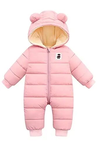 LAVIQK Newborn Snowsuit Baby's Romper Jumpsuit Winter Coats Warm Down Coat Cute Padded Windproof Onesie for infant girls boys - 1