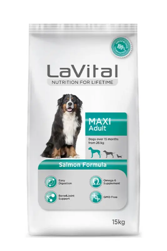 Lavital Salmon Adult Large Breed Dog Food 12 x 3 Kg - LAVITAL