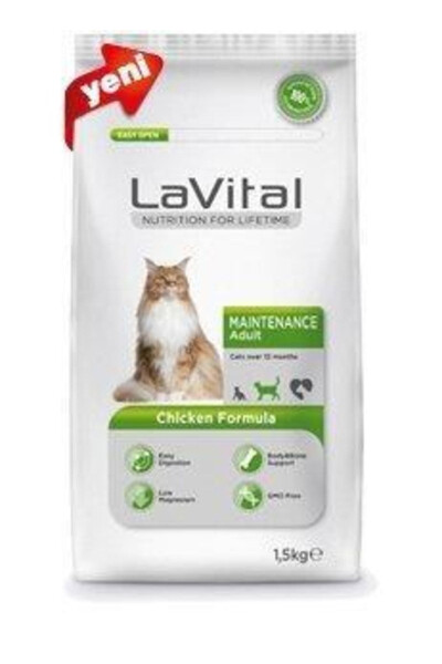 Lavital Tovuqli Kattalar Uchun Mushuk Oziqi - 1,5 Kg - LAVITAL