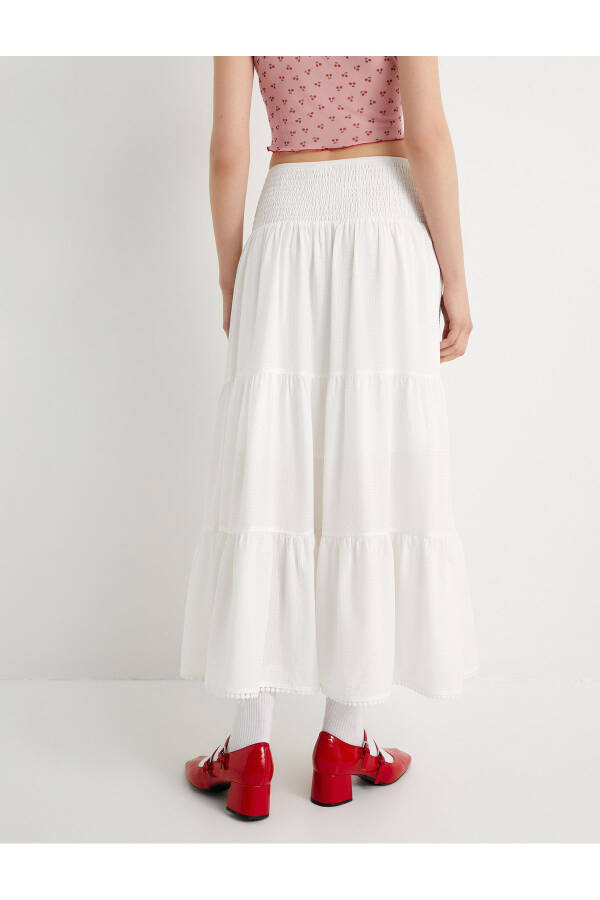 Layered Long Skirt with Lining, Relaxed Fit, Gipi Detail, Standard Waist - 4