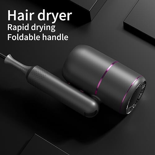 Layhou Hairdryer Powerful Blue Light Ion 3 Cold & Hot Air Settings Fast Drying with Diffuser and Concentrator Nozzle Foldable Blowdryer for Home Travel - 7