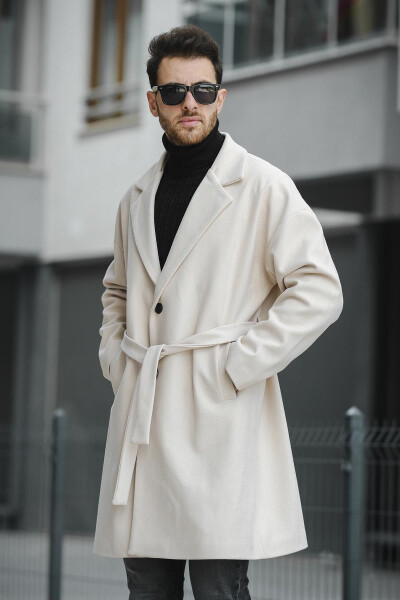 Layun Men's Belted Oversized Relaxed Fit Casual Trench Coat - 1