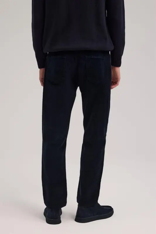 Лазурные спортивные брюки Comfort Fit из вельвета - 4