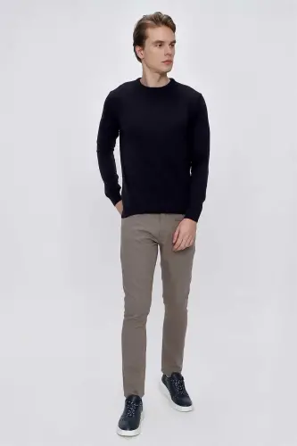 Лазурный Basic Dinamik Fit Удобный Крой Велосипедный Воротник Трикотажный Свитер - 5