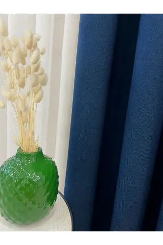 Лазурный - Льняной Вид 1/3 ЧАСТЫЙ Плиссированный Фон Занавес - Лазурный - 3