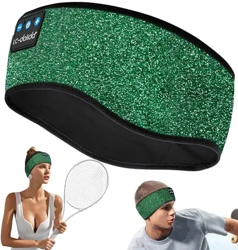 LC-dolida Headband Headphones Bluetooth, Sleep Headphones Wireless Bluetooth with Ultra-Thin HD Stereo Speaker, Sleep Headband Earphones for Workout Yoga Insomnia Meditation Gifts - 1