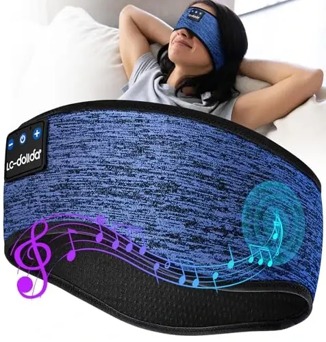LC-dolida Беспроводная маска для сна с Bluetooth, спортивные наушники-повязки для женщин, впитывающие пот, ультратонкие, идеально подходят для спящих на боку, тренировок, йоги 