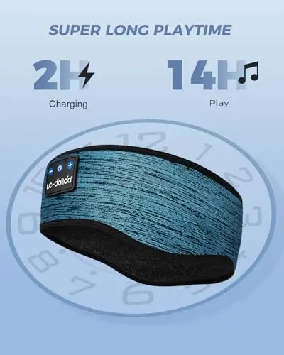 LC-dolida Boho Uyku Kulaklığı Saç Bandı, Kulak Üstü Bluetooth Kulaklık Kablosuz Kadın Saç Bantları, Kablosuz Kulaklık Ter Dirençli Bant Müzik Uyku Göz Maskesi Spor İçin Kulaklıklar Eşsiz Hediyeler - LC-DOLIDA (1)