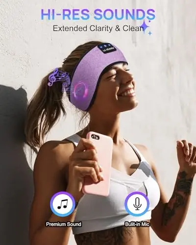 LC-dolida Headband Headphones Bluetooth Headband, Ultra-ingichka HD Stereo karnayli simsiz Bluetooth uyqu naushniklari, mashqlar Yoga Uyqusizlik meditatsiyasi uchun uyqu naushniklari - 2