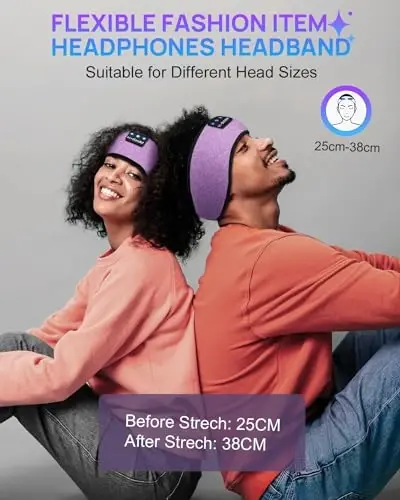 LC-dolida Headband Headphones Bluetooth Headband, Ultra-ingichka HD Stereo karnayli simsiz Bluetooth uyqu naushniklari, mashqlar Yoga Uyqusizlik meditatsiyasi uchun uyqu naushniklari - 5