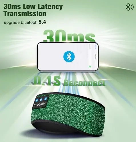 LC-dolida Headband Headphones Bluetooth, Sleep Headphones Wireless Bluetooth with Ultra-Thin HD Stereo Speaker, Sleep Headband Earphones for Workout Yoga Insomnia Meditation Gifts - 4