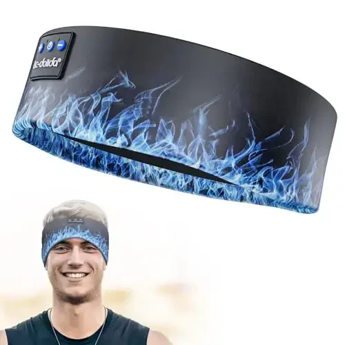 LC-dolida Headband Headphones Bluetooth, Sleep Headphones Wireless Bluetooth with Ultra-Thin HD Stereo Speaker, Sleep Headband Earphones for Workout Yoga Insomnia Meditation Gifts 