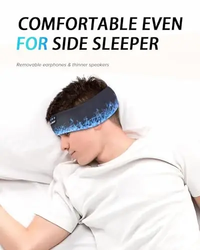 LC-dolida Headband Headphones Bluetooth, Ultra-ingichka HD stereo dinamikli simsiz Bluetooth uyqu naushniklari, mashg'ulot Yoga uyqusizlik meditatsiyasi sovg'alari uchun uyqu naushniklari - 3