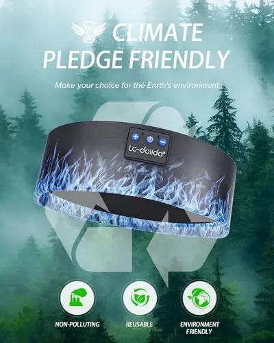 LC-dolida Headband Headphones Bluetooth, Ultra-ingichka HD stereo dinamikli simsiz Bluetooth uyqu naushniklari, mashg'ulot Yoga uyqusizlik meditatsiyasi sovg'alari uchun uyqu naushniklari - 7