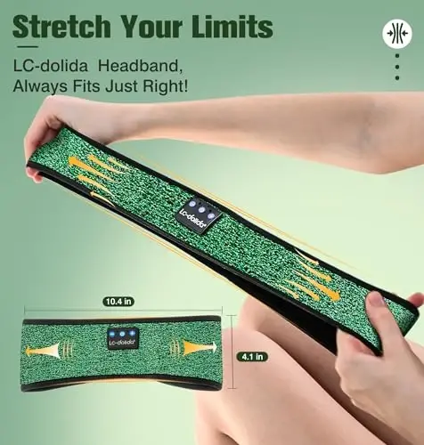 LC-dolida Headband Headphones Bluetooth, Ultra yupqa HD Stereo karnayli simsiz Bluetooth Sleep Headphones, Mashq Yoga Uyqusizlik Meditatsiya Sovg'alari uchun Sleep Headband Eshitish vositasi - 6
