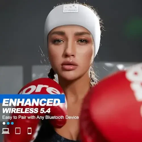 LC-dolida Sleep Headphones Bluetooth 5.2 | Bosh bog'ichli naushniklar Quloqchinlar Simsiz | Uyqu uchun niqob, Sport, Sovg'alar, Mashq qilish, Yugurish, Yoga, Uyqusizlik, Havo sayohati, Meditatsiya - 3