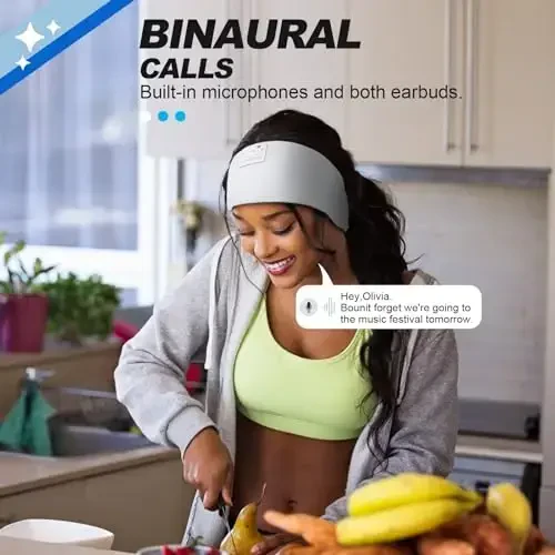 LC-dolida Sleep Headphones Bluetooth 5.2 | Headband Headphones Earphones Wireless | Sleep Mask for Sleeping, Sports, Gifts, Workout, Jogging, Yoga,Insomnia, Air Travel, Meditation - 4