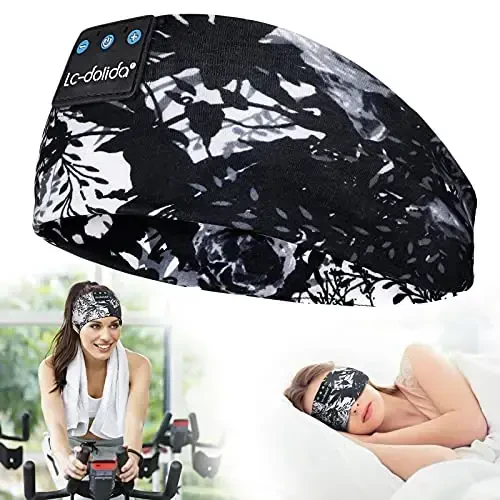 LC-dolida Sleep Headphones Bluetooth 5.4, Headband Earphones Wireless, Sleep Mask for Sleeping, Sports, Gifts, Workout, Jogging, Yoga,Insomnia, Air Travel, Meditation - 1