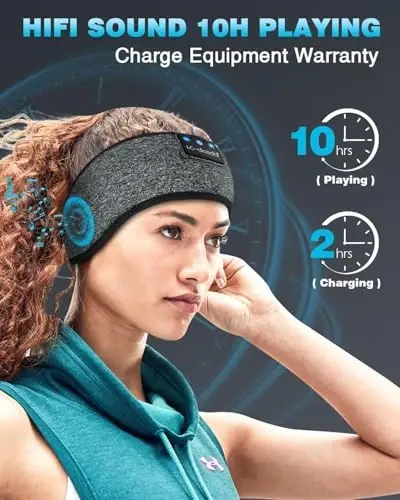 LC-dolida Sleep Headphones Bluetooth 5.4, Headband Headphones Earphones Wireless, Sleep Mask for Gifts,Workout,Jogging,Yoga(Greige) - LC-DOLIDA (1)