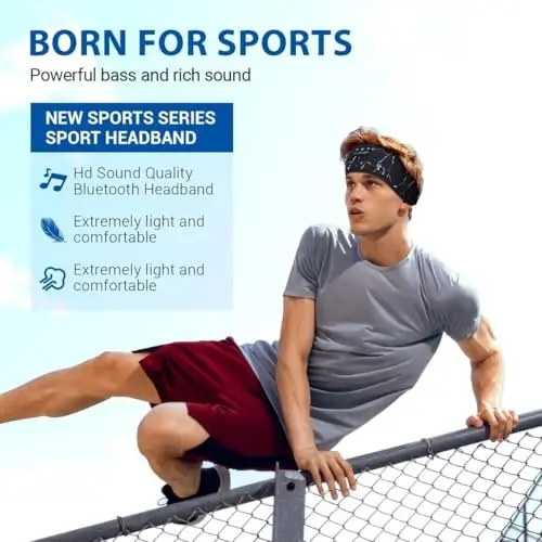 LC-dolida Sleep Headphones Bluetooth 5.4, Headband Headphones Earphones Wireless, Sleep Mask for Gifts,Workout,Jogging,Yoga（Lightning Pattern） - 5