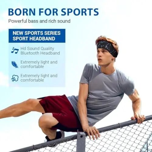 LC-dolida Sleep Headphones Bluetooth 5.4, Headband Headphones Earphones Wireless, Sleep Mask for Gifts,Workout,Jogging,Yoga（Lightning Pattern） - 5