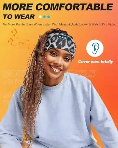 LC-dolida Sleep Headphones Bluetooth, bosh bandli naushniklar simsiz, uxlash uchun niqob, sport, sovg'alar, mashq, yugurish, yoga, uyqusizlik, havo sayohati, meditatsiya - 4