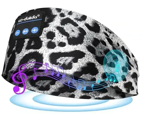 LC-dolida Sleep Headphones Bluetooth, Headband Headphones Earphones Wireless, Sleep Mask for Sleeping, Sports, Gifts, Workout, Jogging, Yoga,Insomnia, Air Travel, Meditation 