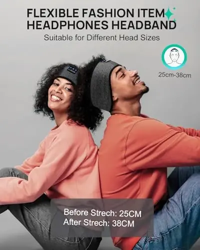 LC-dolida Sleep Headphones Bluetooth Headband, Wireless Headband with HD Speakers, Headphones Wireless for Side Sleepers, Sport, Yoga, Travel, Gifts for Mom, Men, Women, Teens, Kids - 4