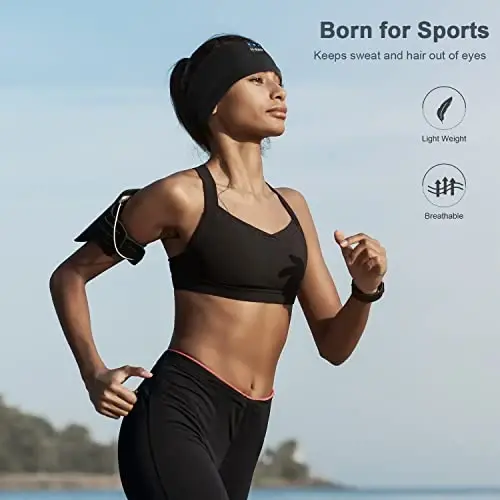 LC-dolida Sleep Headphones Headband Bluetooth 5.4, Headband Earphones Wireless with USB C Charge Port, Sleep Mask for Sleeping, Sports, Gifts, Workout, Jogging, Yoga, Insomnia, Air Travel, Meditation - 5